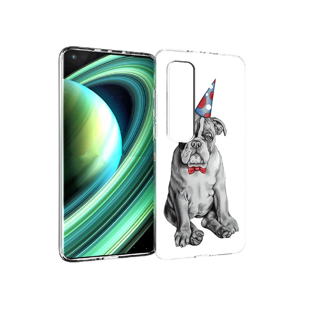 

Чехол MyPads Tocco для Xiaomi Mi 10 Ultra праздничный щенок (PT156404.264.554), Прозрачный, Tocco