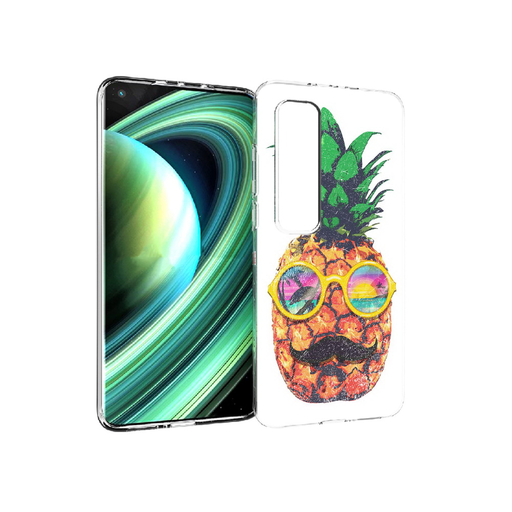 

Чехол MyPads Tocco для Xiaomi Mi 10 Ultra прикольный ананас с лицом (PT156404.264.556), Прозрачный, Tocco