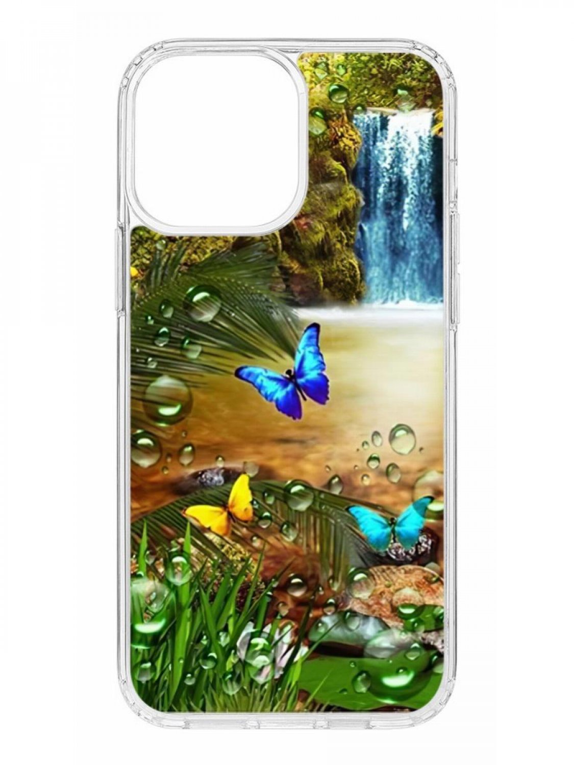 Противоударный чехол для Apple iPhone 13 Pro Max КRUЧЕ Print Водопад прозрачный с рисунком