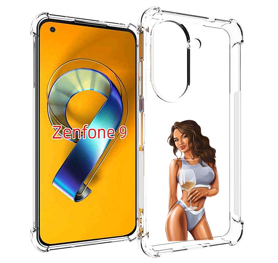 Чехол MyPads девушка-в-сером-купальнике- женский для Asus Zenfone 9 (AI2202)