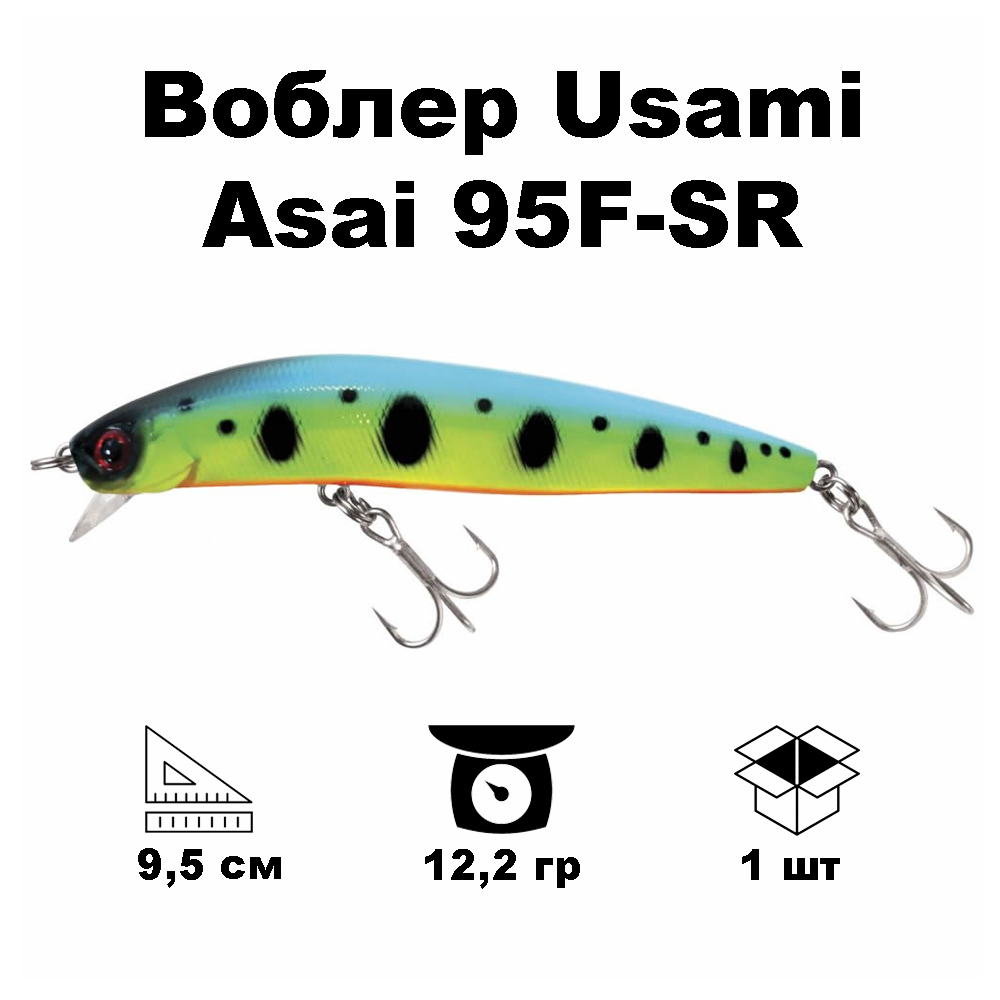 

Воблер Usami Asai 95F-SR #613, Голубой;зеленый;черный, Asai