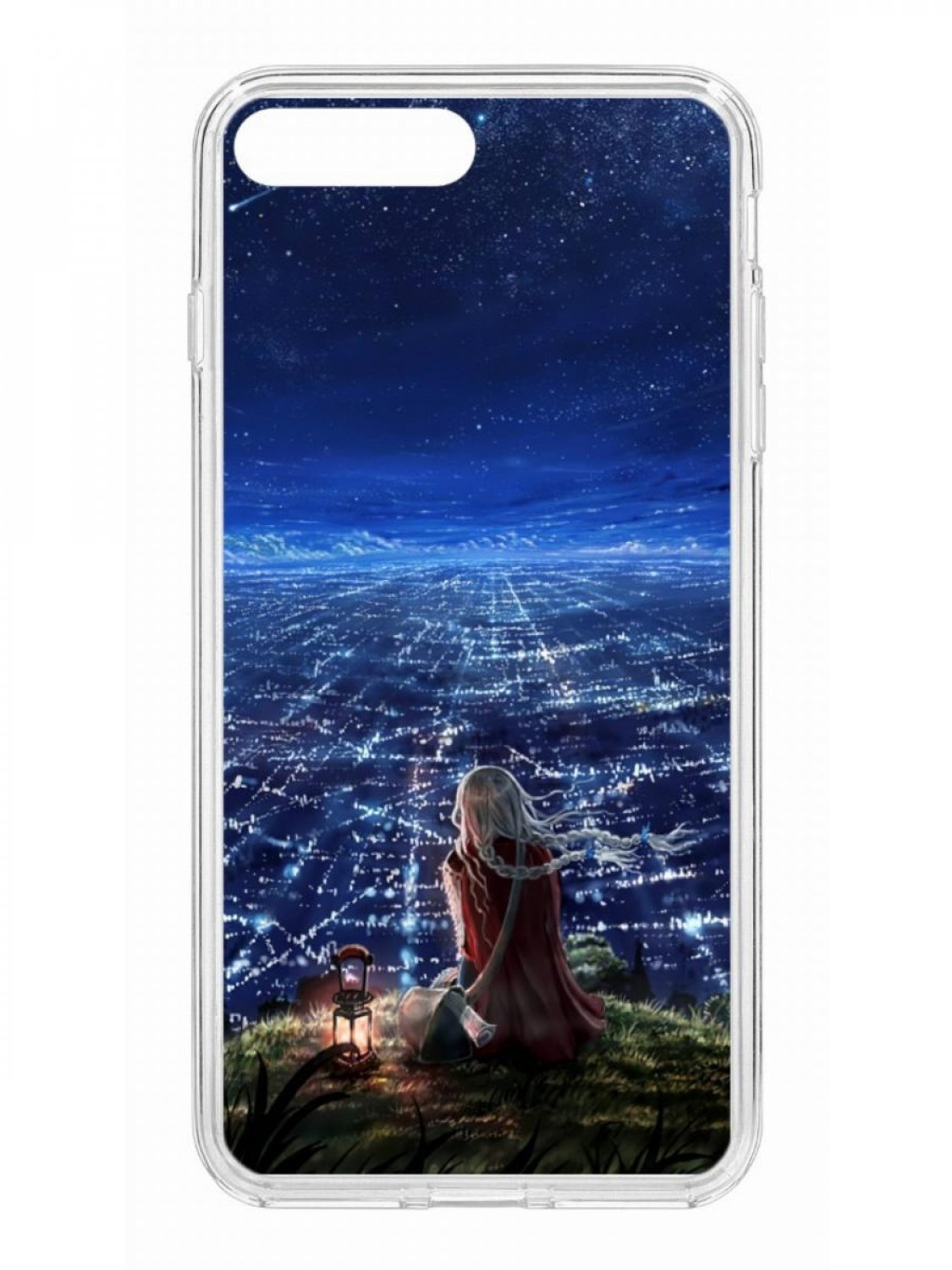 фото Чехол для apple iphone 7 plus /8 plus кruче print ночные огни прозрачный с рисунком