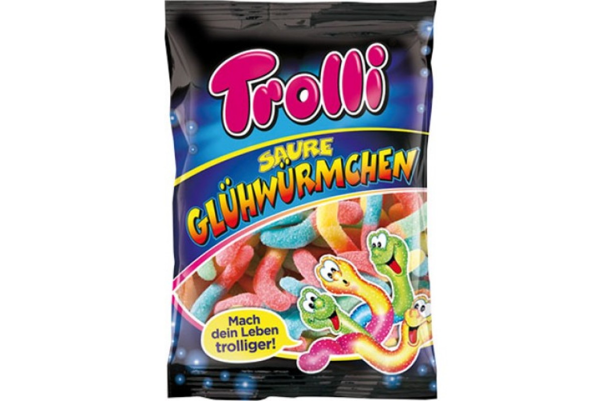

Мармелад жевательный Trolli Sour Glowworms Червячки кислые 100 г 2 шт., trolli.de