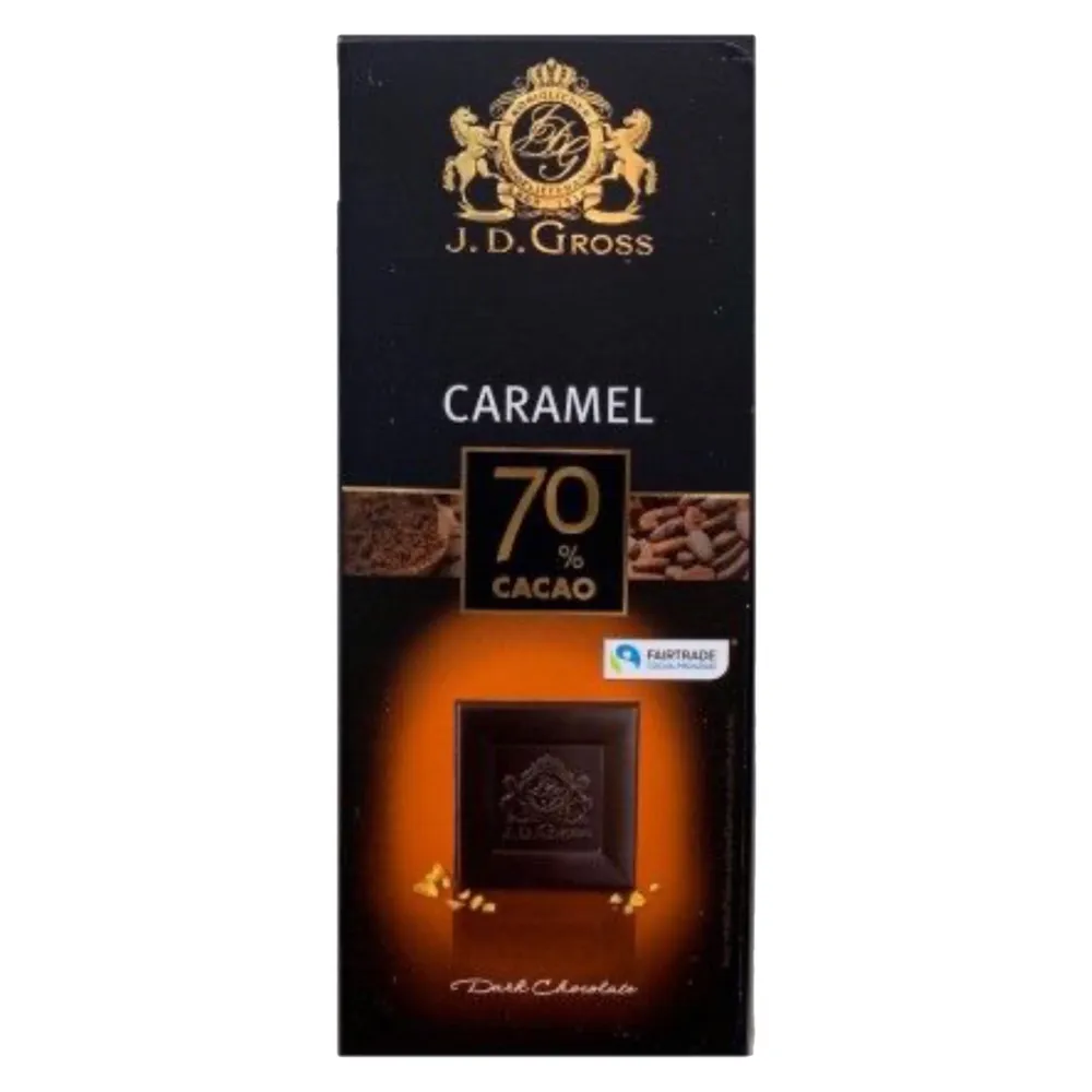 

Шоколад тёмный J.D. Gross Caramel с карамелью какао 70% 125 г, немецкий