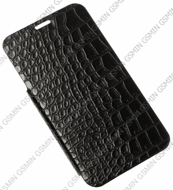 фото Кожаный чехол для samsung galaxy s5 armor case - book type (crocodile black)