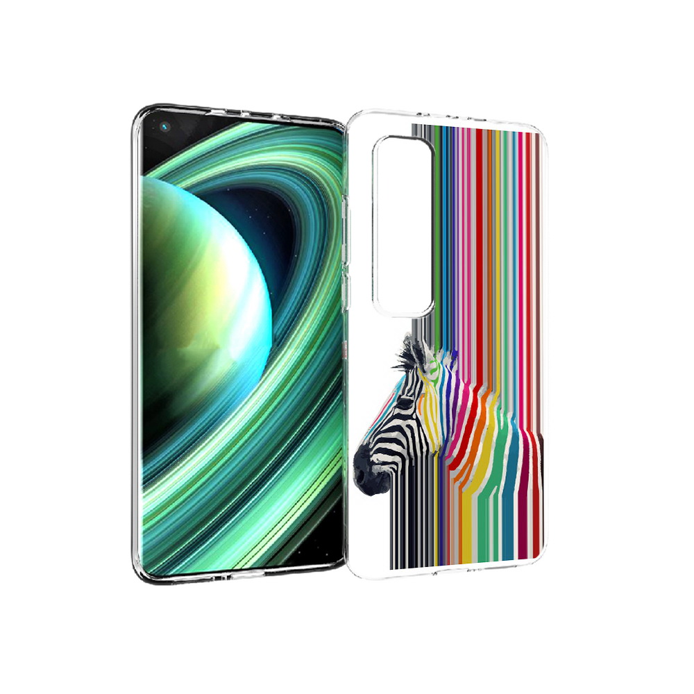

Чехол MyPads Tocco для Xiaomi Mi 10 Ultra радужная зебра (PT156404.264.565), Прозрачный, Tocco
