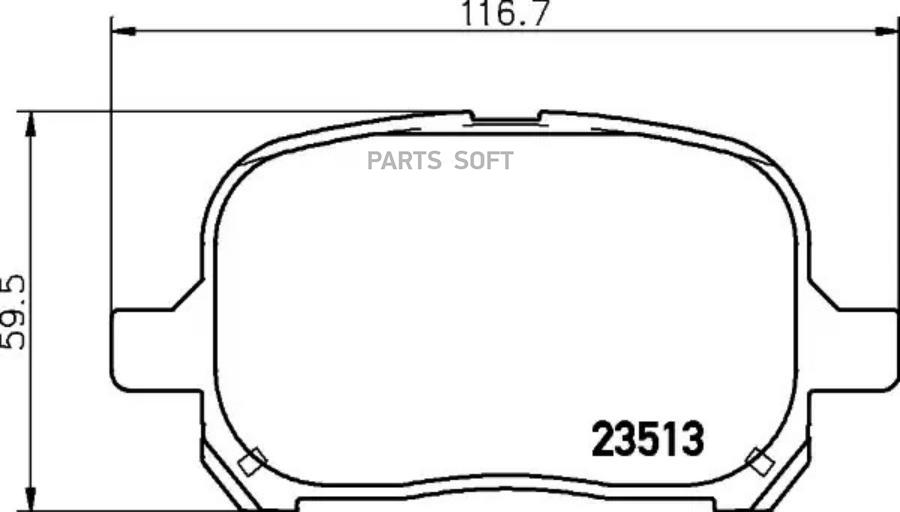 

Колодки тормозные перед LEXUS ES, RX, TOYOTA AVALON, CAMRY, HARRIER, NADIA, PREVIA, SOLARA