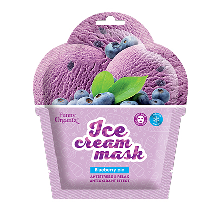 фото Маска-мороженое funny organix, для лица blueberry pie «прохладный релакс», 22 г