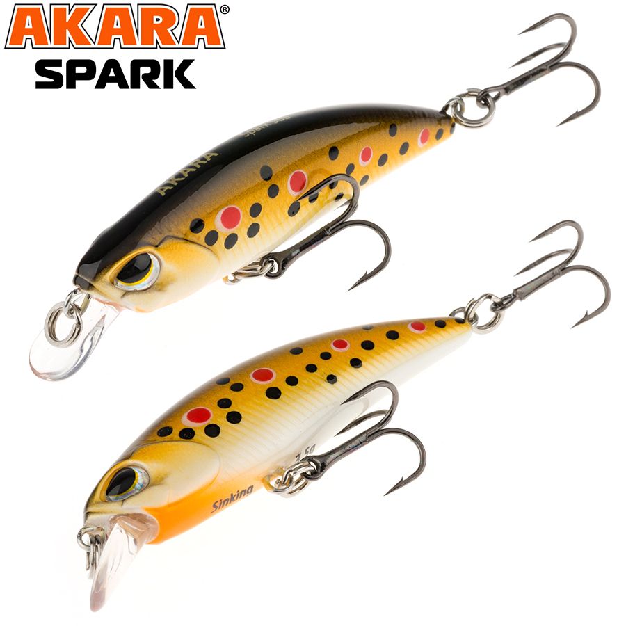 

Воблер Akara Spark 50S 3,5 гр 1/8 oz 2,0 in A75, Разноцветный, Spark