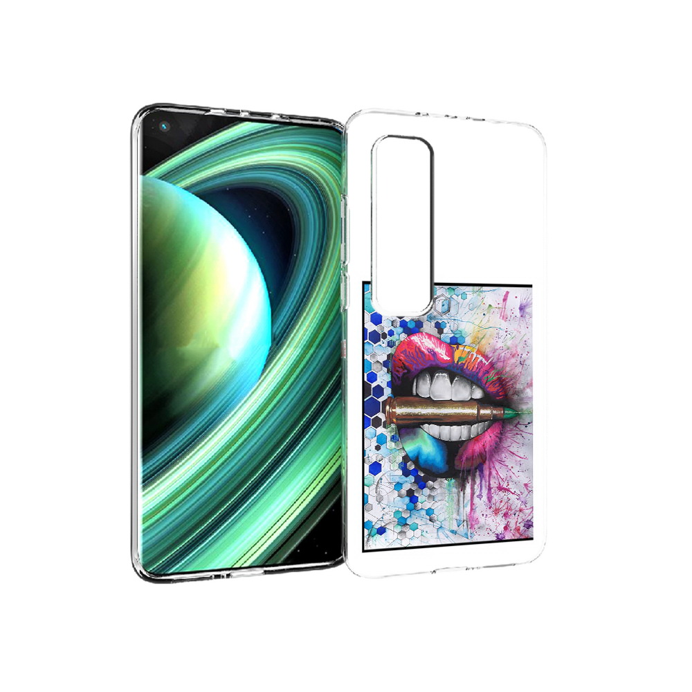 

Чехол MyPads Tocco для Xiaomi Mi 10 Ultra разноцветные губы с пулей (PT156404.264.571), Прозрачный, Tocco