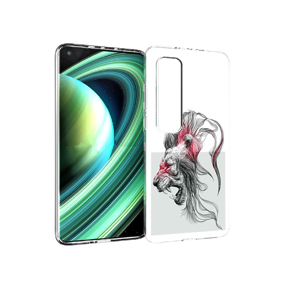 

Чехол MyPads Tocco для Xiaomi Mi 10 Ultra разъяренный лев (PT156404.264.576), Прозрачный, Tocco