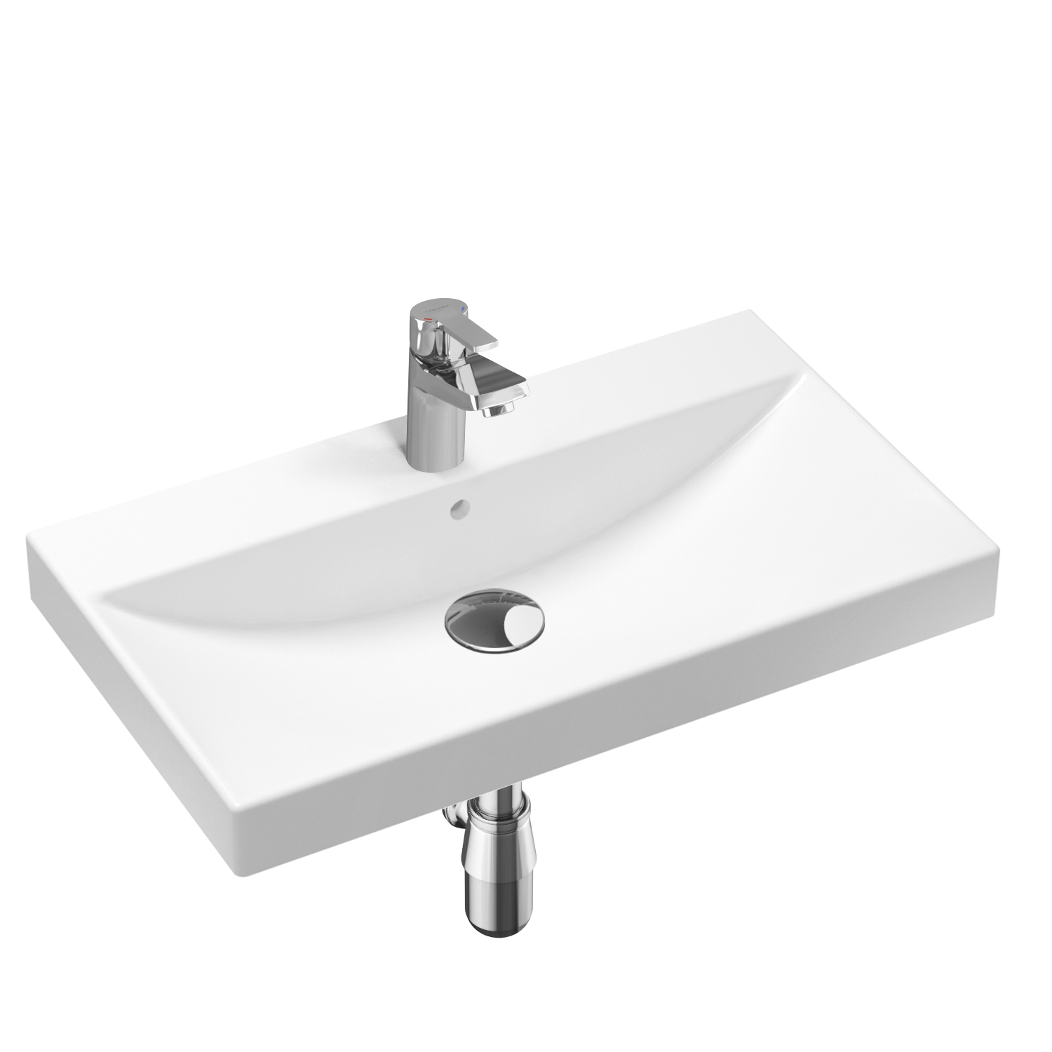 

Комплект 4 в 1 Lavinia Boho Bathroom Sink 21510275, врезная раковина 80 см