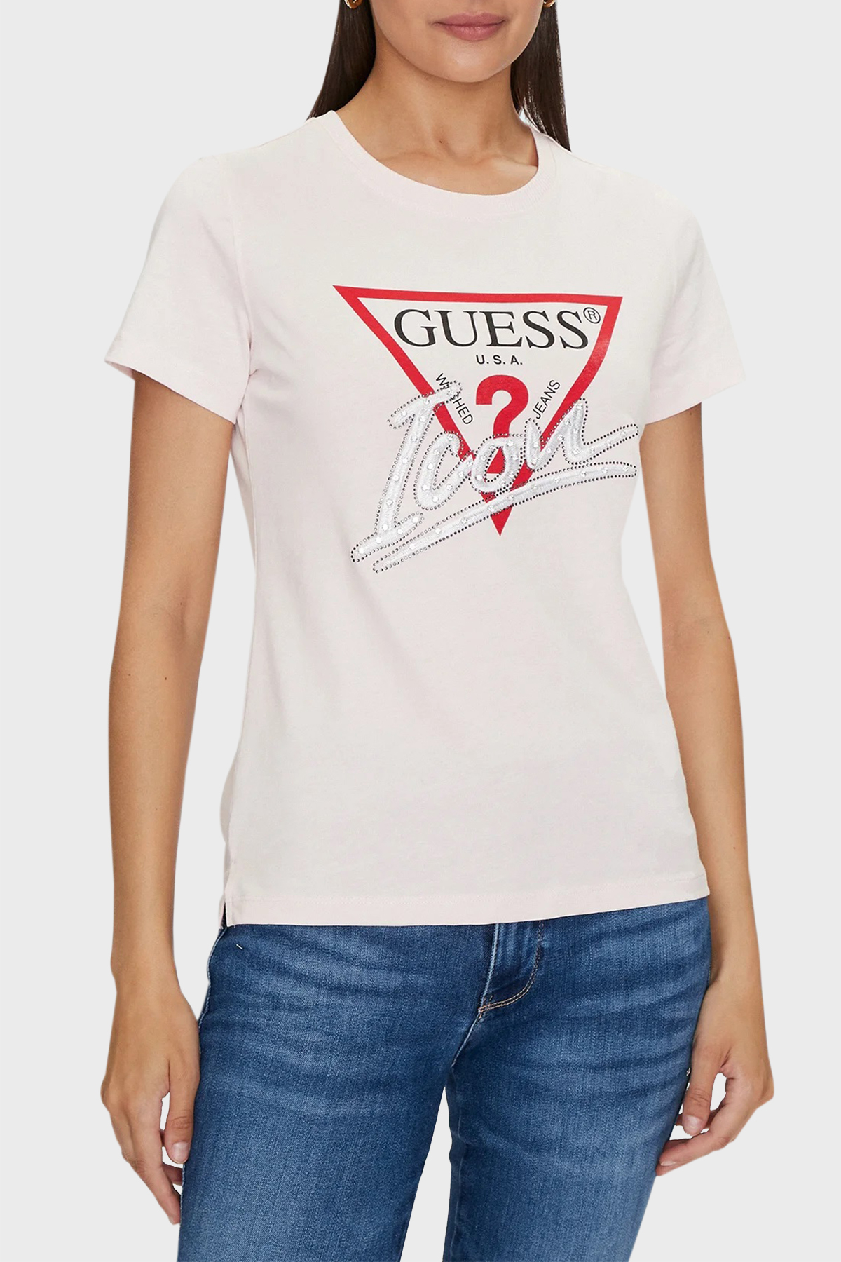 

Футболка женская Guess W4YI32I3Z14 розовая M, Розовый, W4YI32I3Z14