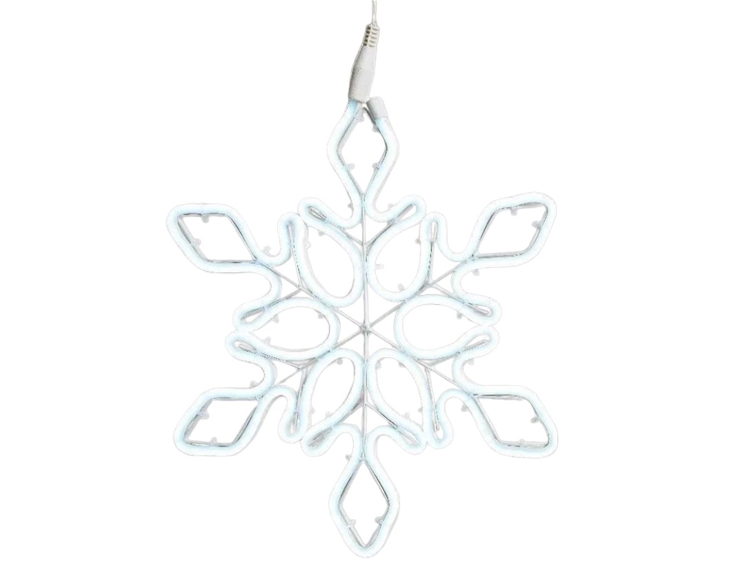 

Светящаяся СНЕЖИНКА ШАЙН, 864 холодных белых LED-огня, 81х103 см, уличная, Kaemingk