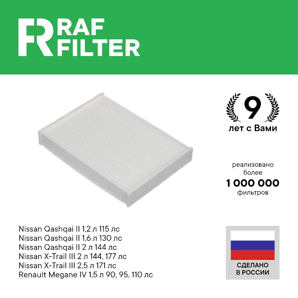 

Фильтр салона RAF Filter RST005NIY Nissan Qashqai j11, X-Trail t32, Renault Megane 4