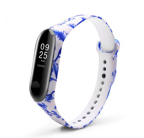 

Силиконовый ремешок для Xiaomi Mi Band 3 / Mi Band 4 с принтом