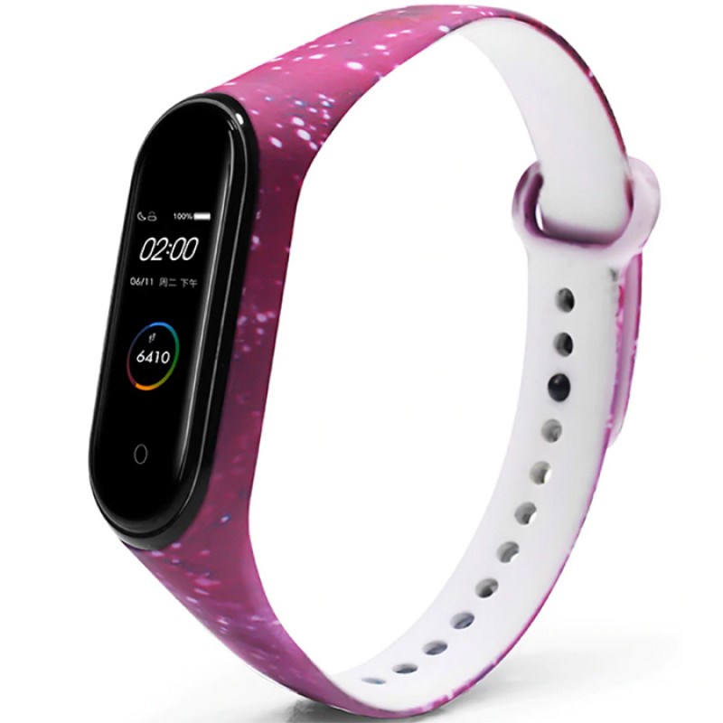 

Силиконовый ремешок для Xiaomi Mi Band 3 / Mi Band 4 с принтом