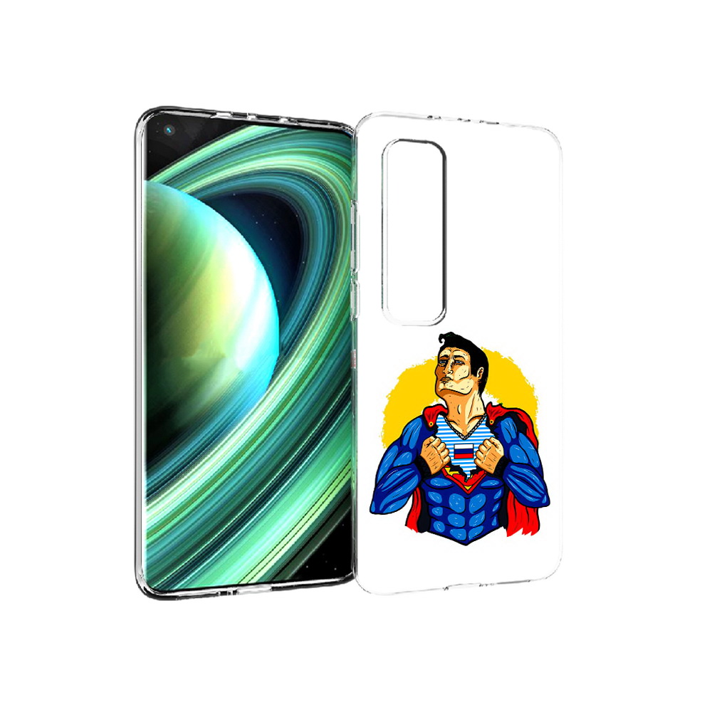 

Чехол MyPads Tocco для Xiaomi Mi 10 Ultra русский супермен (PT156404.264.591), Прозрачный, Tocco