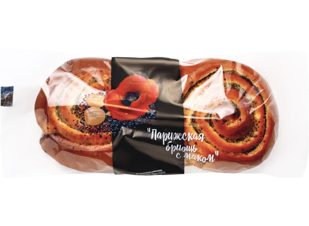 Бриошь Алатырский хлебозавод Парижская с маком 100 г