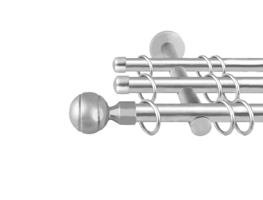

Карниз Мириан кованый трехрядный для тюля штор и портьеры, серый металлик, 300см, Серебристый, Мириан