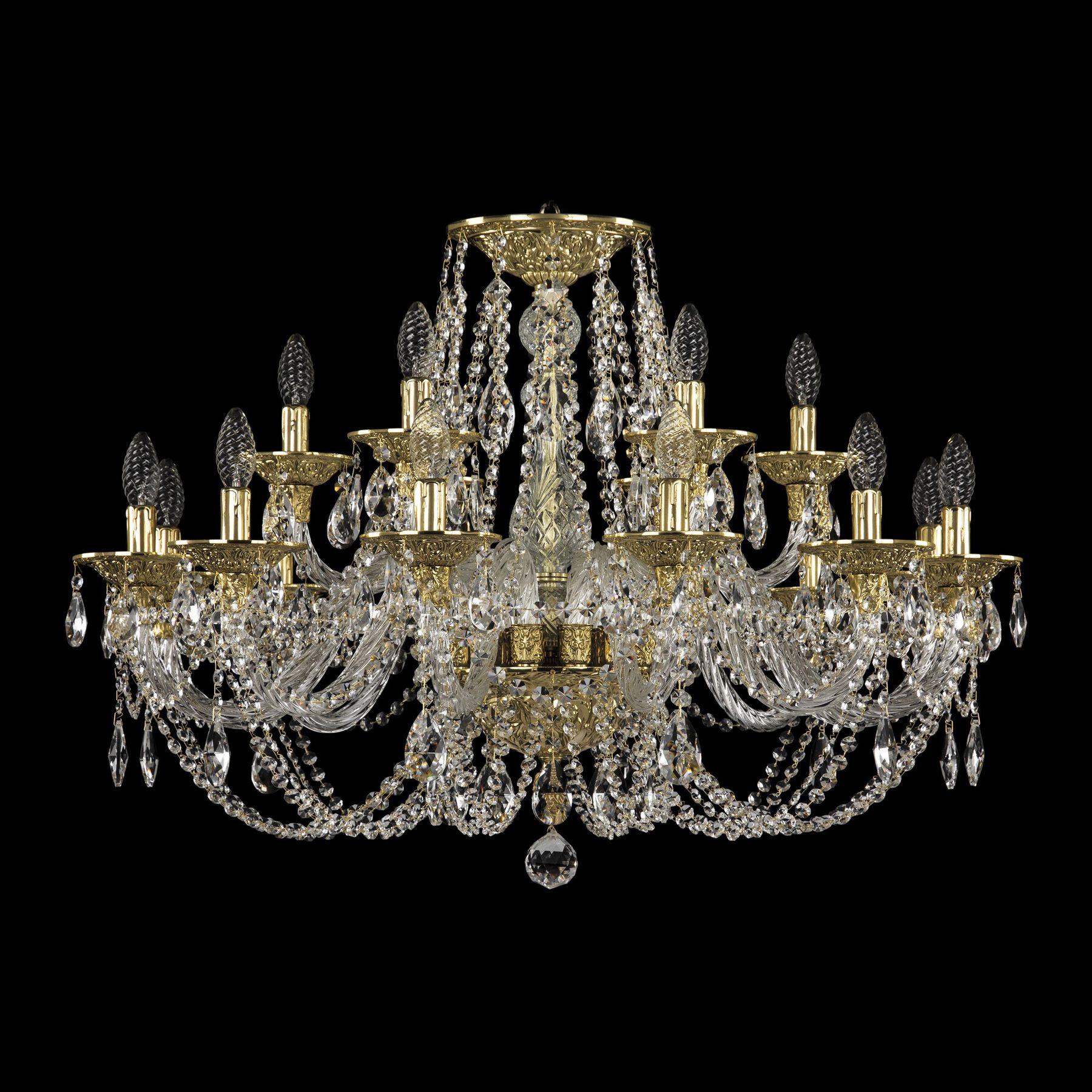 фото Хрустальная люстра 16106/12+6/300 g bohemia ivele crystal