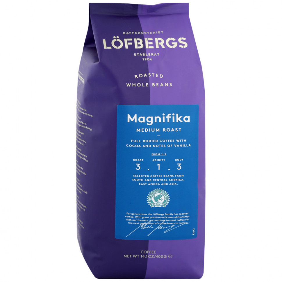 Кофе в зёрнах Lofbergs Magnifika №3 0,4 кг