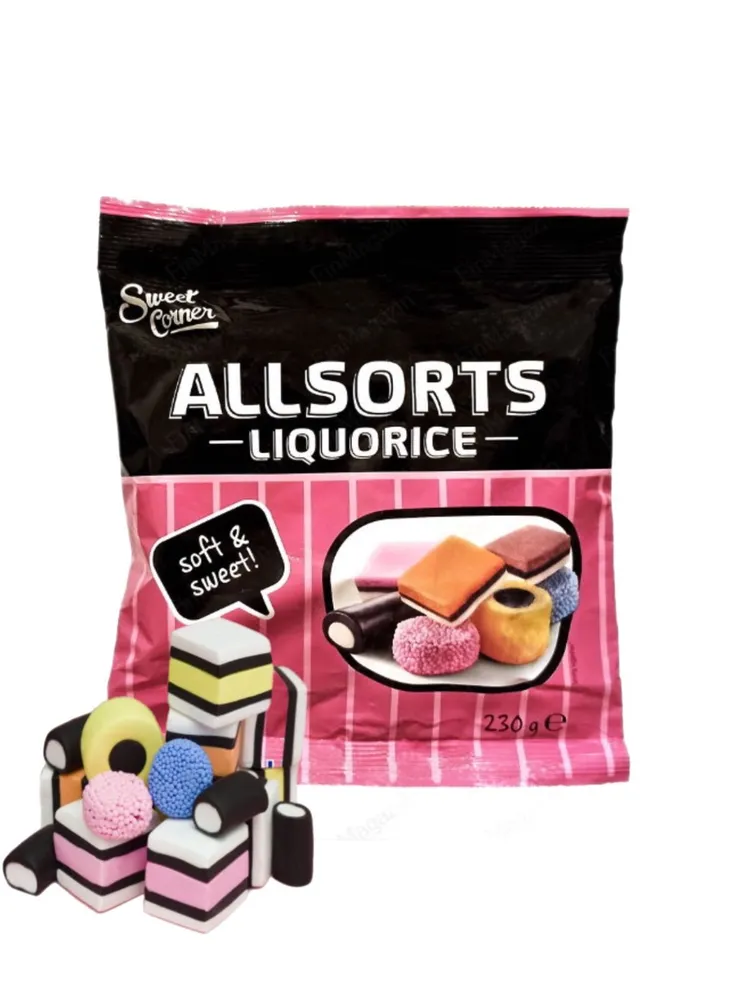 

Конфеты лакричные Sweet Corner Allsorts Liquorice 230 г, Original Pepe