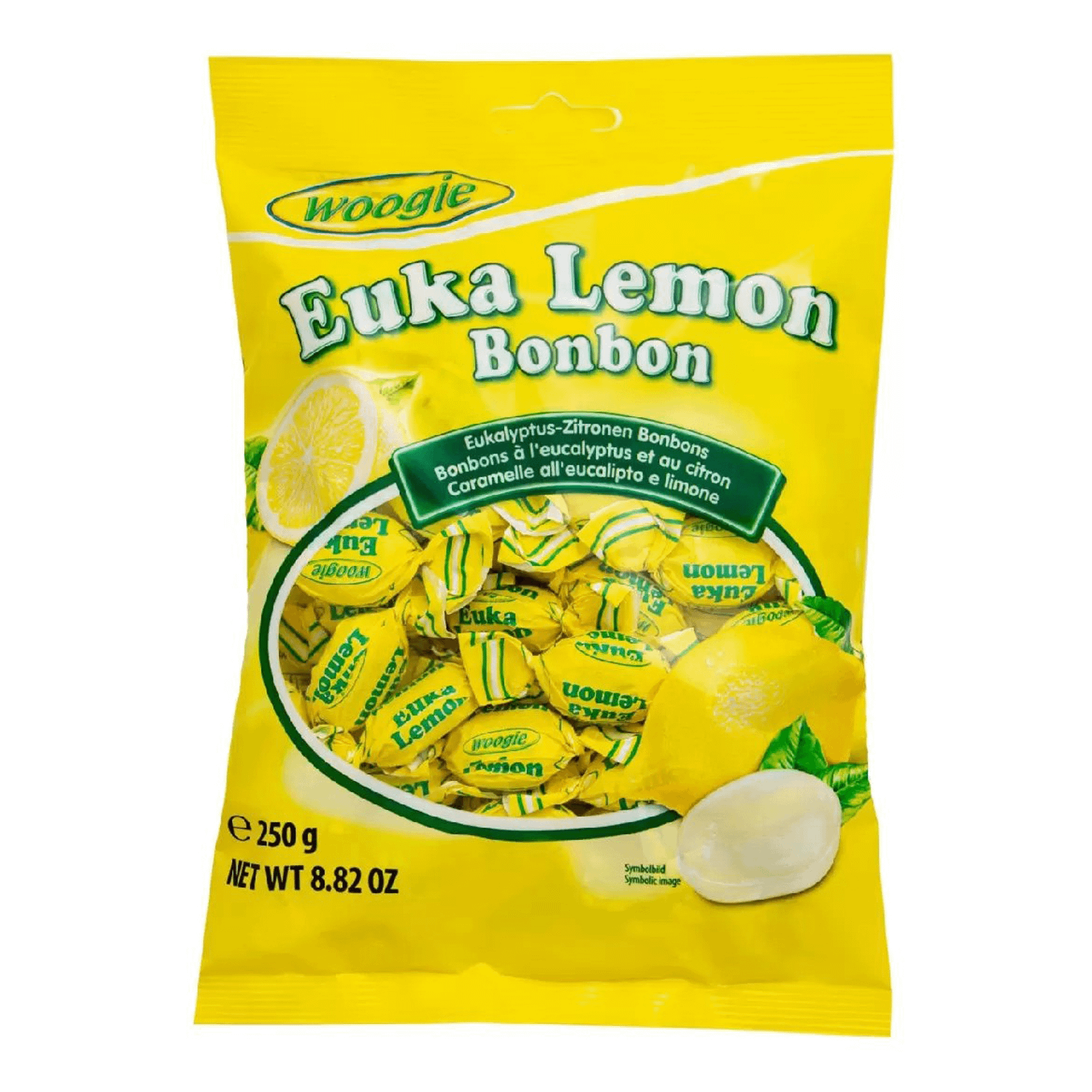 Карамель леденцовая Woogie Euka Lemon Bonbon эвкалипто-лимонная 250 г