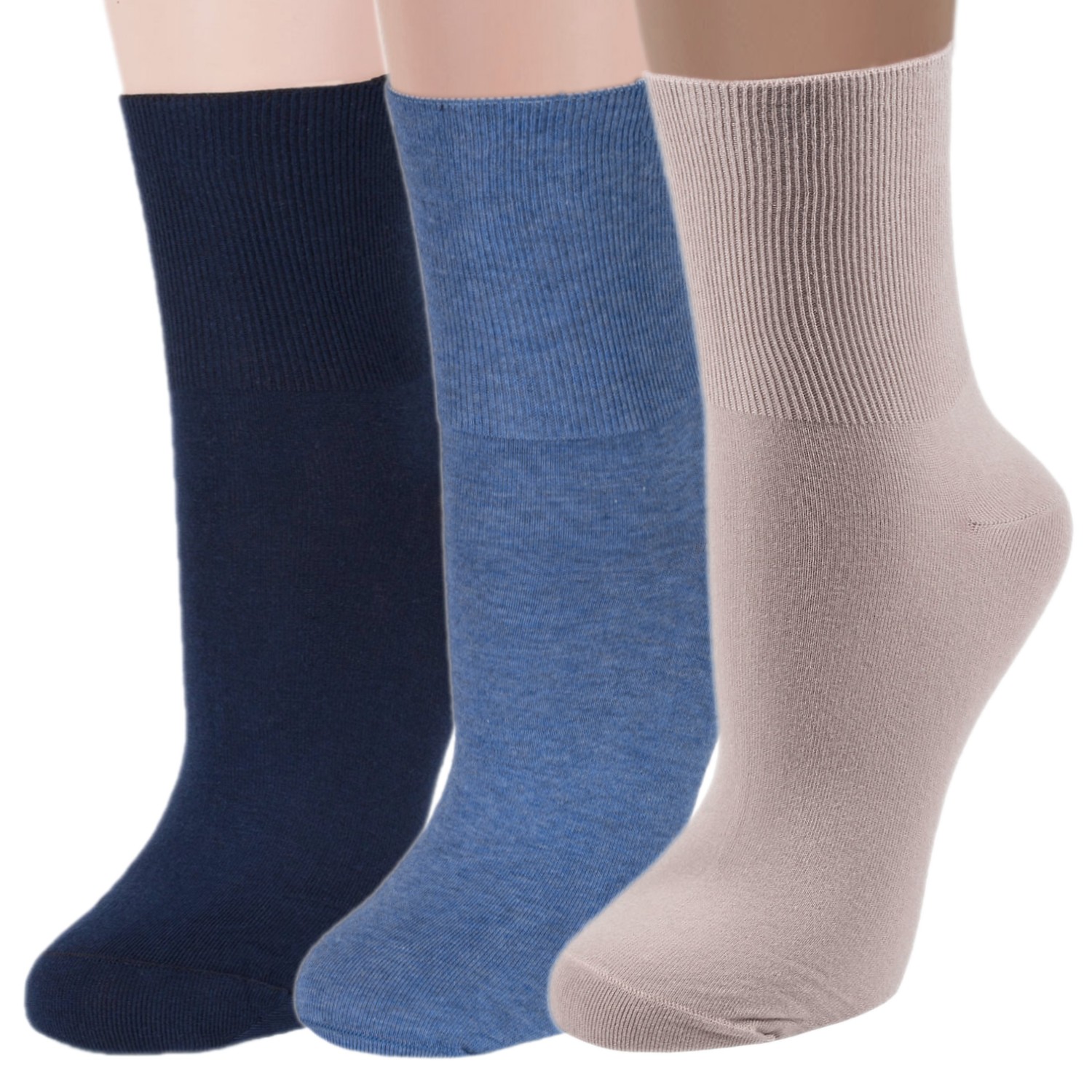 

Комплект носков женских Rusocks 3-Ж-1800 бежевых; синих; голубых 23-25, Бежевый;синий;голубой, 3-Ж-1800
