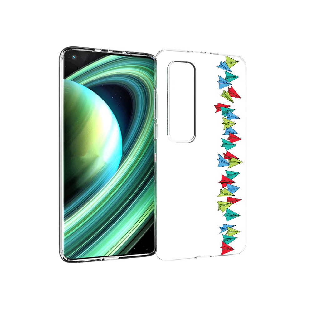 

Чехол MyPads Tocco для Xiaomi Mi 10 Ultra самолетики из листочков (PT156404.264.593), Прозрачный, Tocco