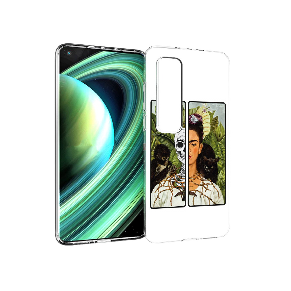 

Чехол MyPads Tocco для Xiaomi Mi 10 Ultra сдвоенная картинка девушка скелет, Прозрачный, Tocco
