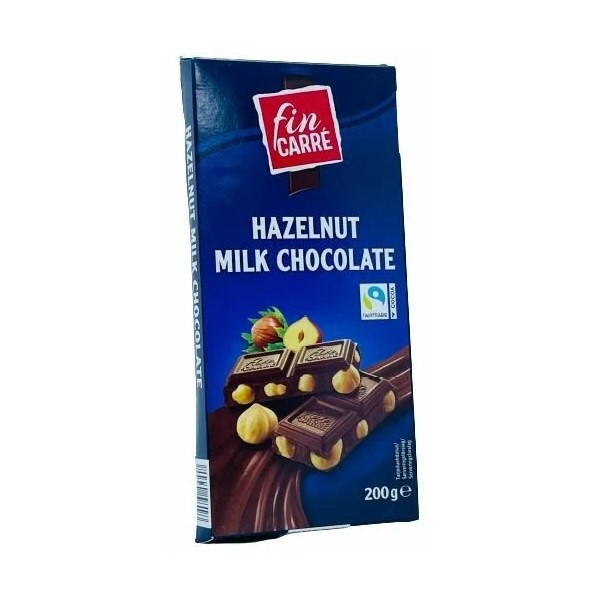 

Шоколад молочный Fin Carre Hazelnut Milk Chocolate c фундуком 200 г, молочный