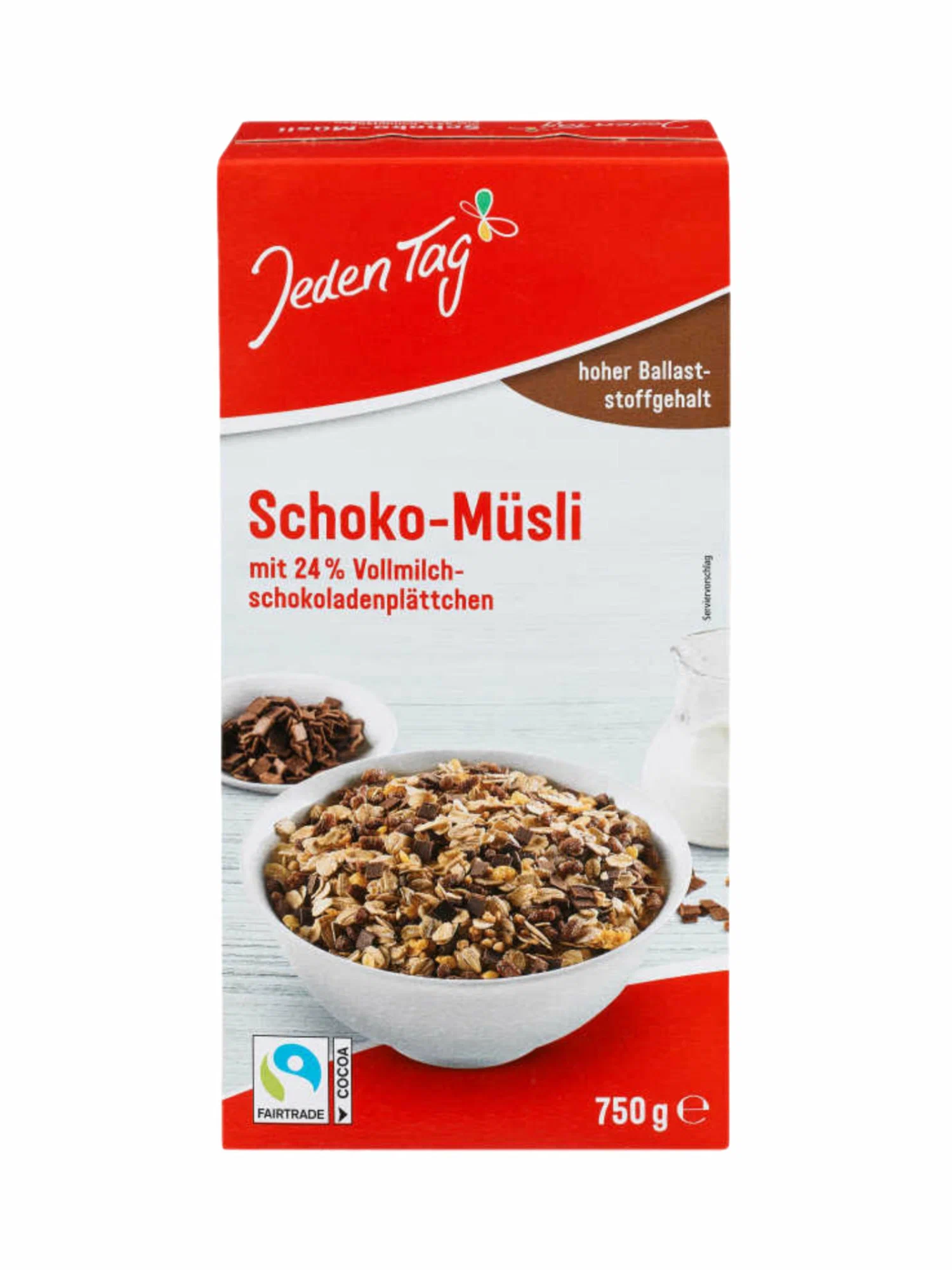 

Мюсли Jeden Tag Schoko Musli хрустящие 0,75 кг, Knusper