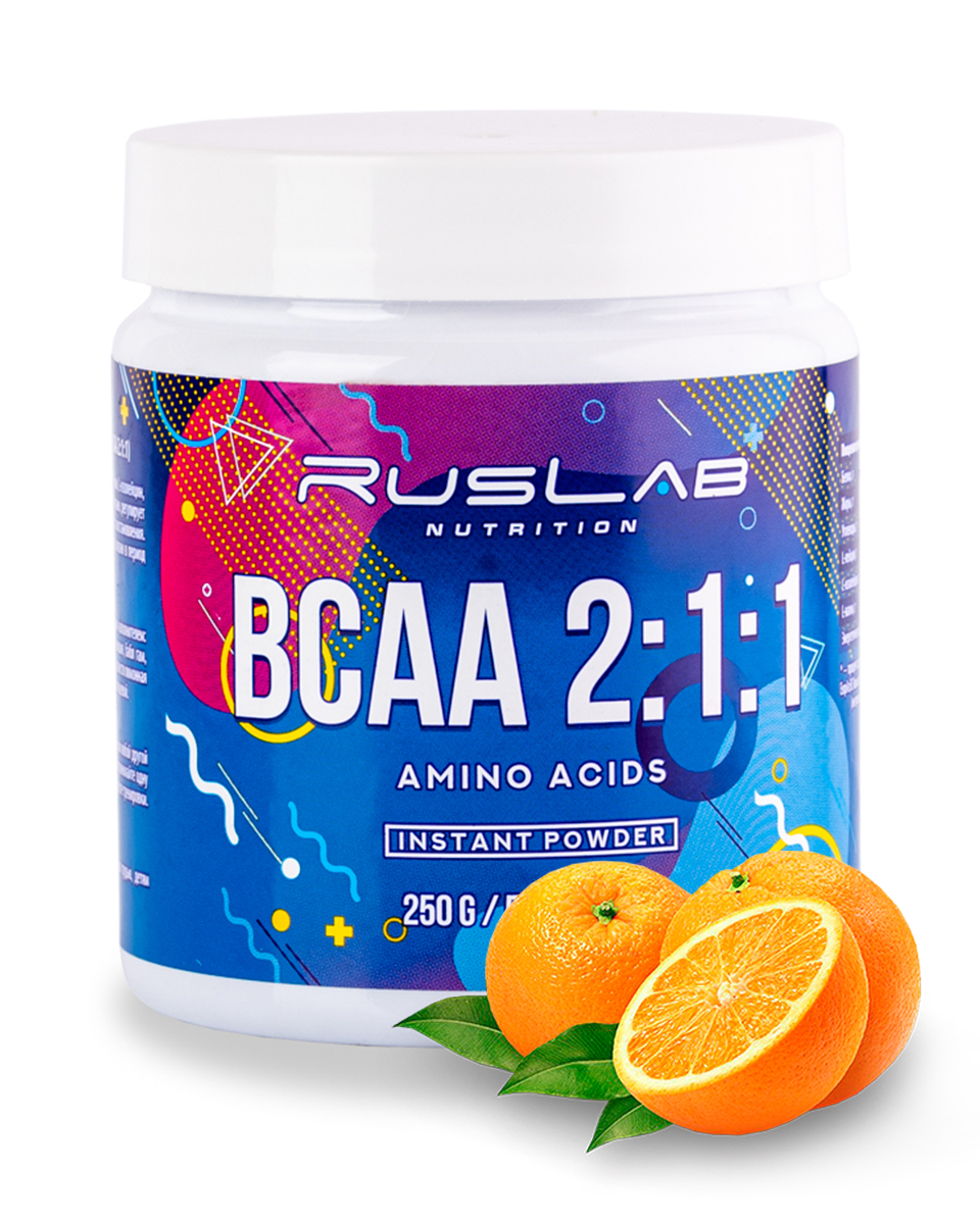 Аминокислота RusLabNutrition BCAA Instant Powder 250гр вкус апельсин