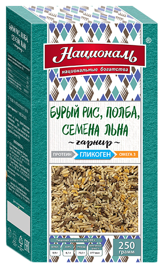 фото Смесь националь гликоген бурый рис полба семена льна 250 г