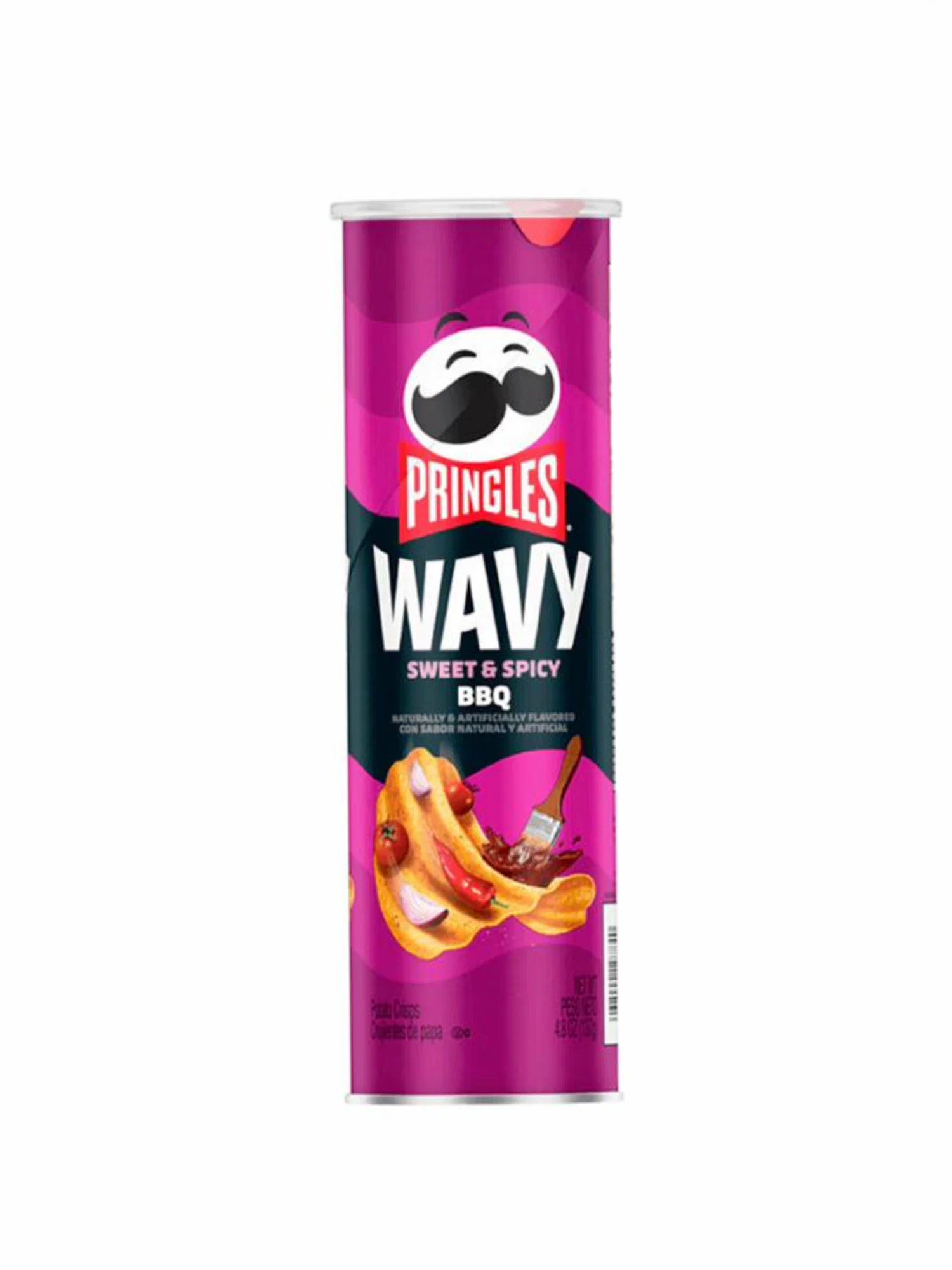

Картофельные чипсы Pringles Wavy Sweet & Spicy BBQ остро-сладкий вкус 130 г, Картофельные2