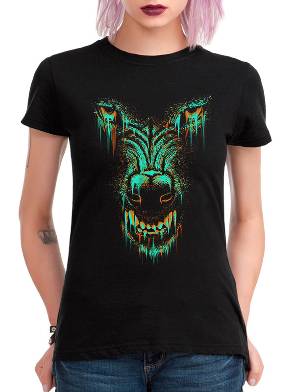 

Футболка женская Dream Shirts Волк черная 2XL, Волк