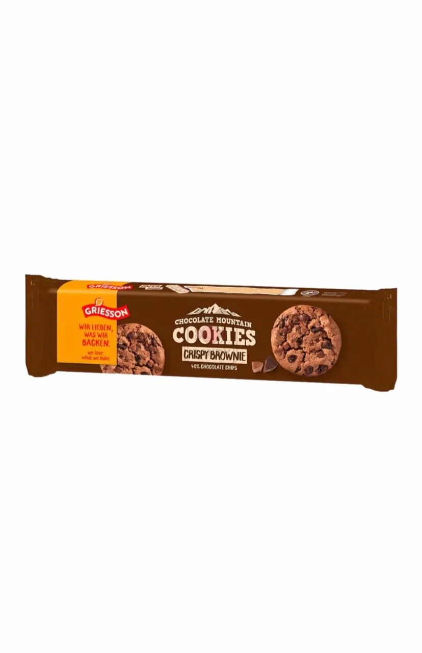 

Печенье песочное Griesson Chocolate Mountain Cookies Crispy Brownie Брауни 150 г, grissen