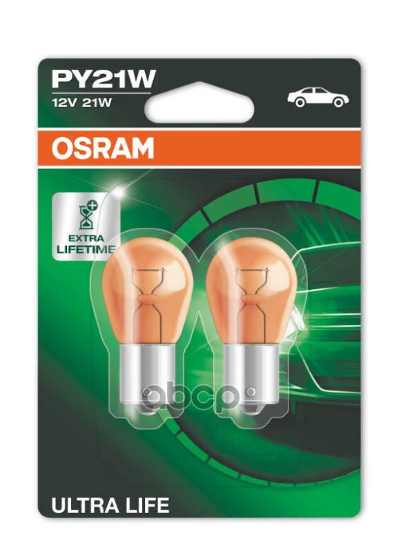

Лампа накаливания автомобильная Osram цоколь bau15s 12В 21Вт 7507ULT02B