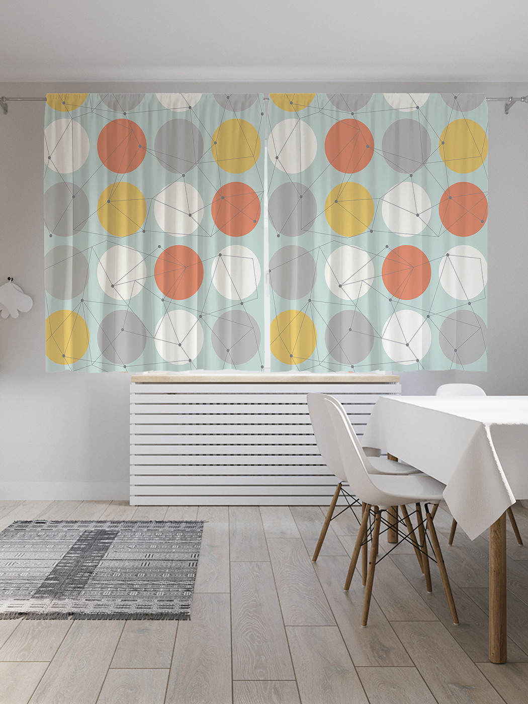 

Шторы JoyArty с фотопечатью "Чертеж на кругах" из сатена, 290х180 см, Чертеж на кругах