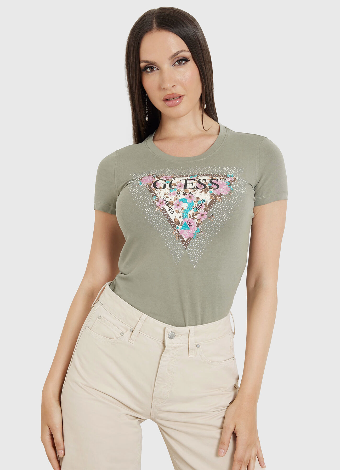 

Футболка женская Guess W4YI26J1314 зеленая XS, Зеленый, W4YI26J1314