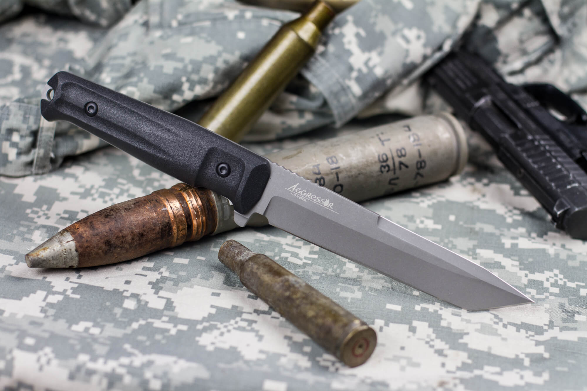 Тактический нож Kizlyar Supreme Aggressor в стали AUS-8 с финишем TacWash