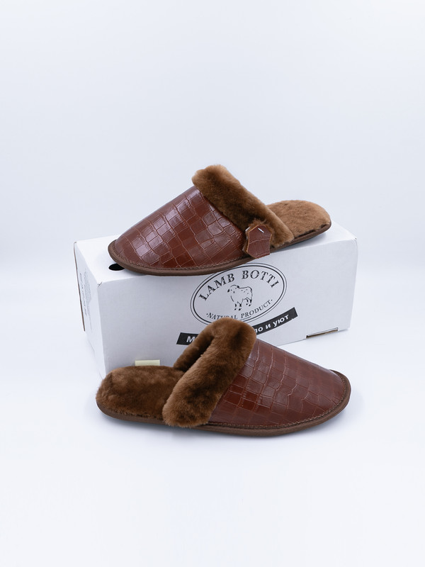 

Тапочки мужские LAMB BOTTI L106К коричневые 47 RU, Коричневый, L106К