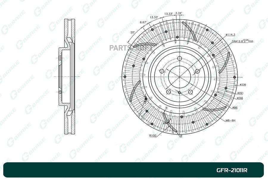 

Диск тормозной перфорированный вентилируемый G-brake GFR-21011R правый