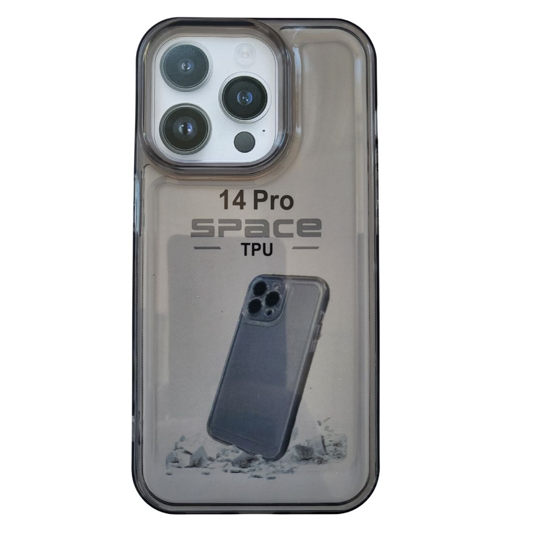 

Чехол для iPhone 14 Pro (Айфон 14 Про) Space силиконовый прозрачный черный, 67833453