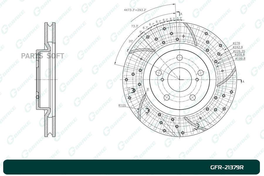 

Диск тормозной перфорированный вентилируемый G-brake GFR-21379R правый