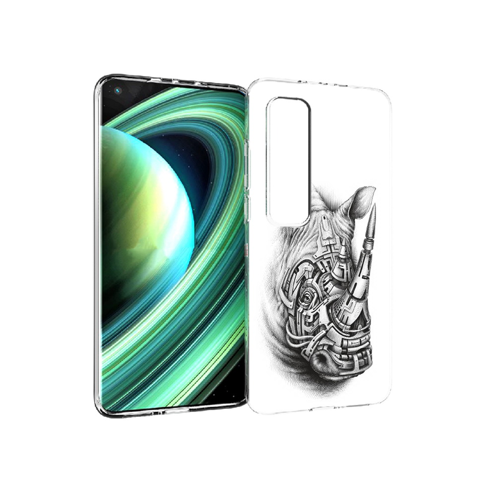 

Чехол MyPads Tocco для Xiaomi Mi 10 Ultra стальной носорог (PT156404.264.620), Прозрачный, Tocco