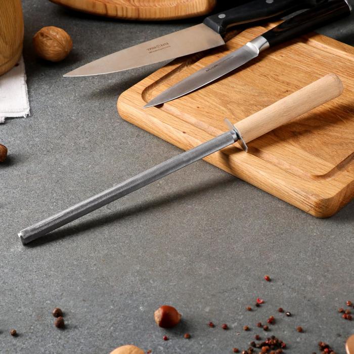 TAS-PROM Точилка для ножей, мусат, с деревянной ручкой, 30 см