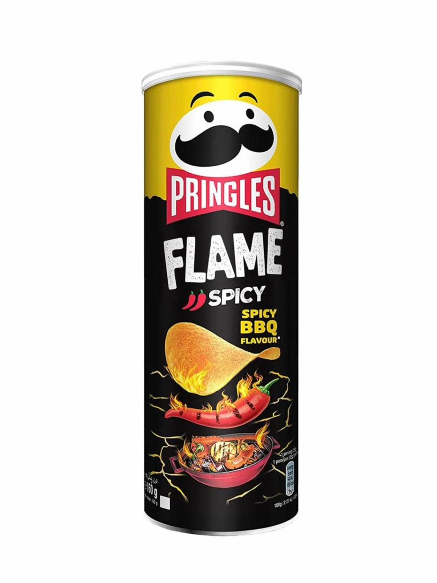 

Картофельные чипсы Pringles Flame Spicy BBQ перец чили, помидор, паприка 160 г, Картофельные