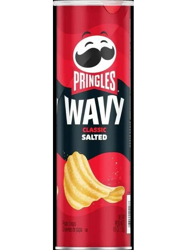 

Картофельные чипсы Pringles Wavy Classic Salted соль 130 г, Картофельные